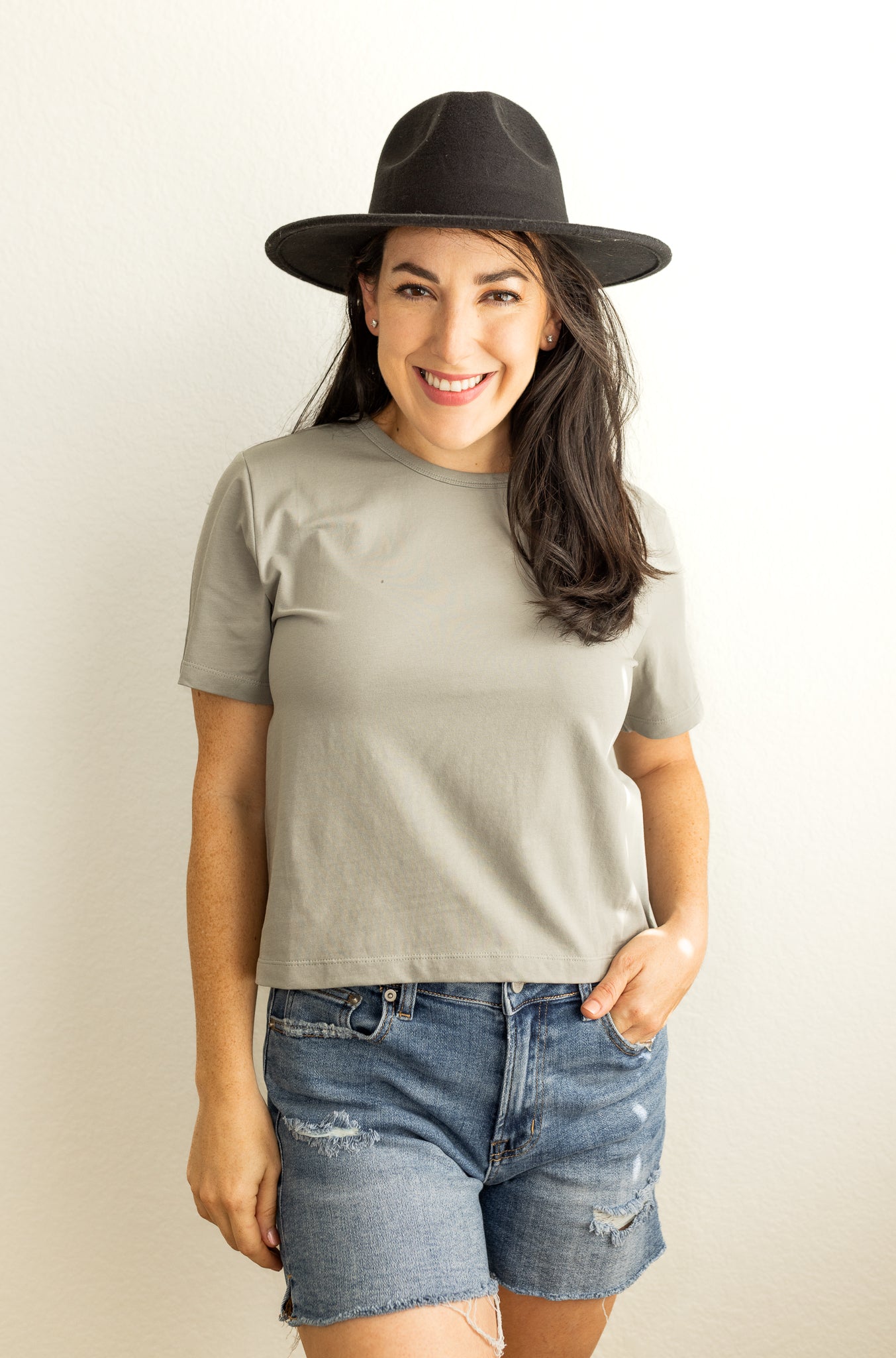 The Mom Crop, Basic Tee, Basic T-Shirt, Boxy Tee, Womens Top