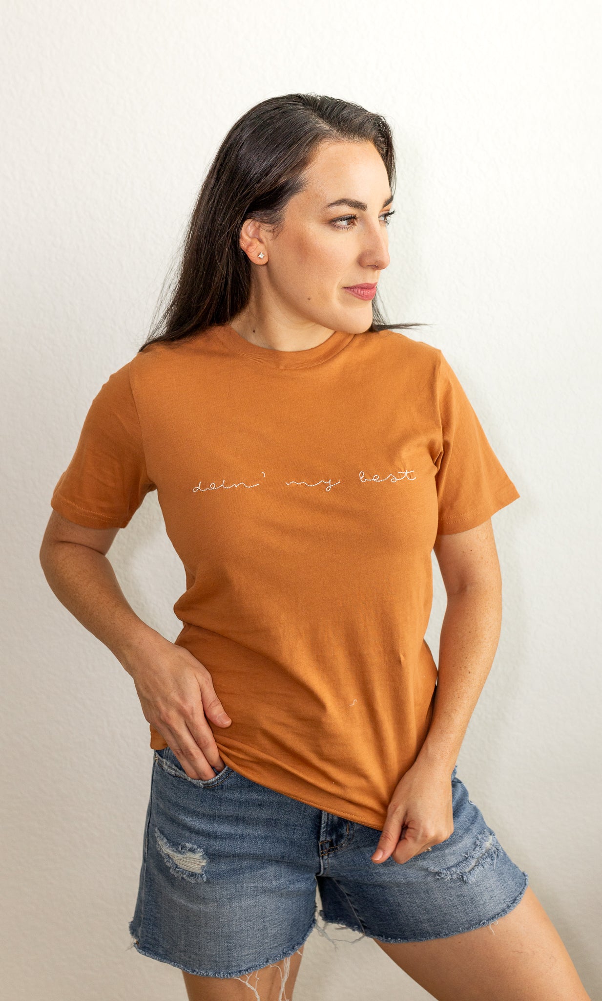 Doin' My Best, organic, embroidered, mom tee, women t-shirt