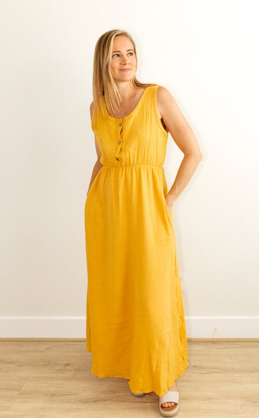 Yellow Maxi Matching Mommy & Me Dress- Women's Size