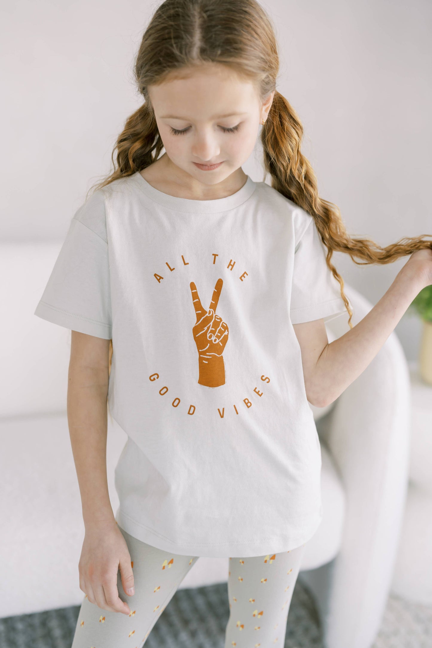 Good Vibes Graphic Tee, Matching Neutral Kids Clothes,