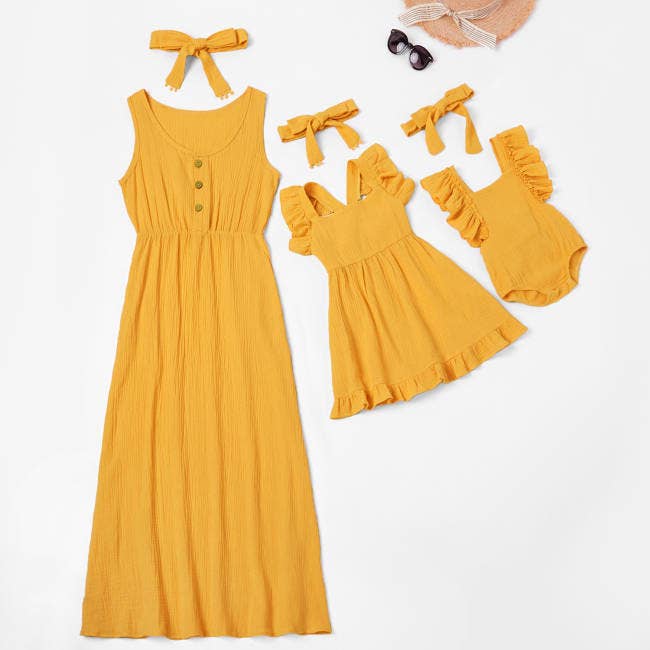 Yellow Maxi Matching Mommy & Me Dress- Child Size