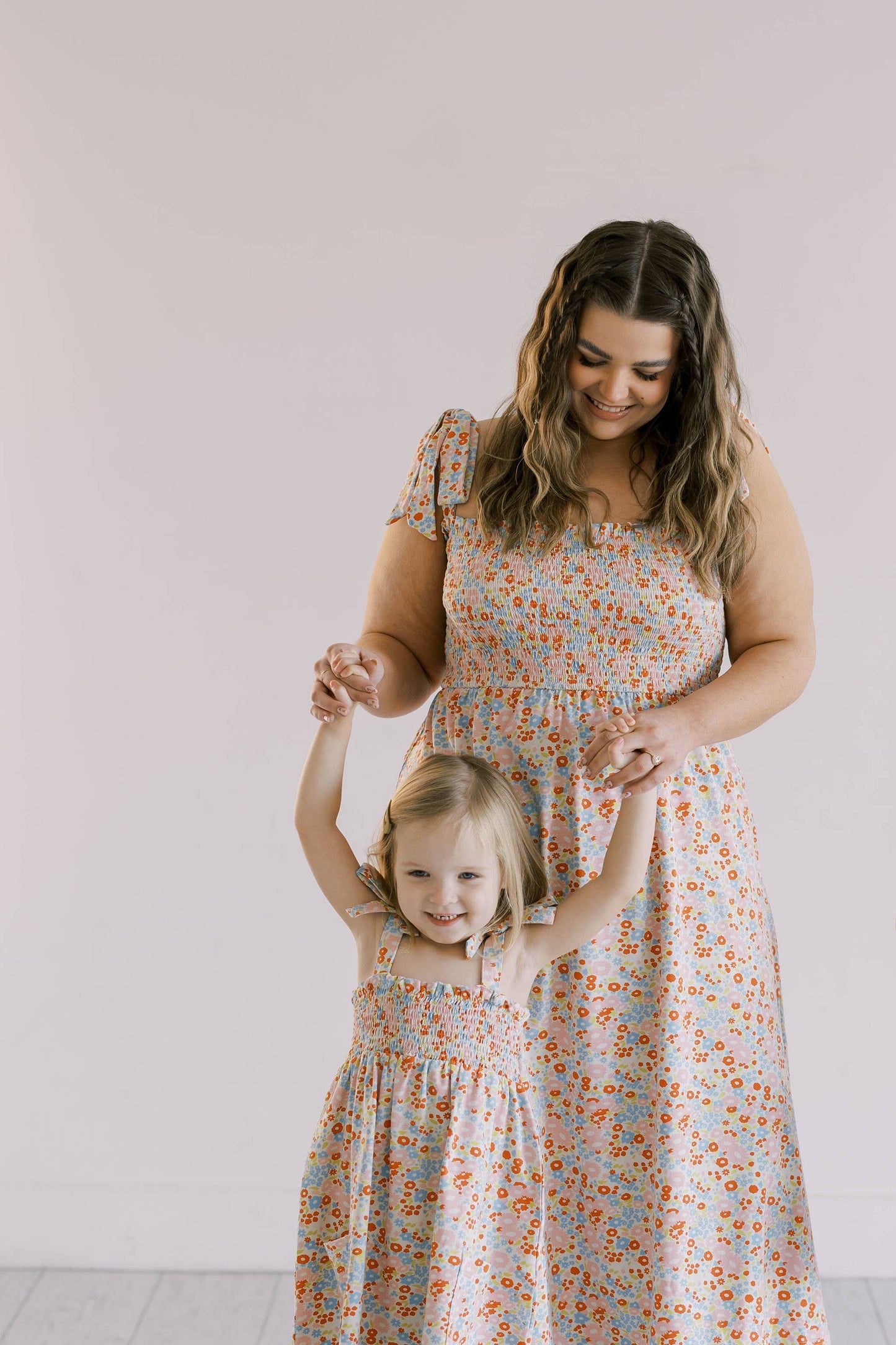 Summer Smock Dress, Floral Dress, Matching, Mommy and Me