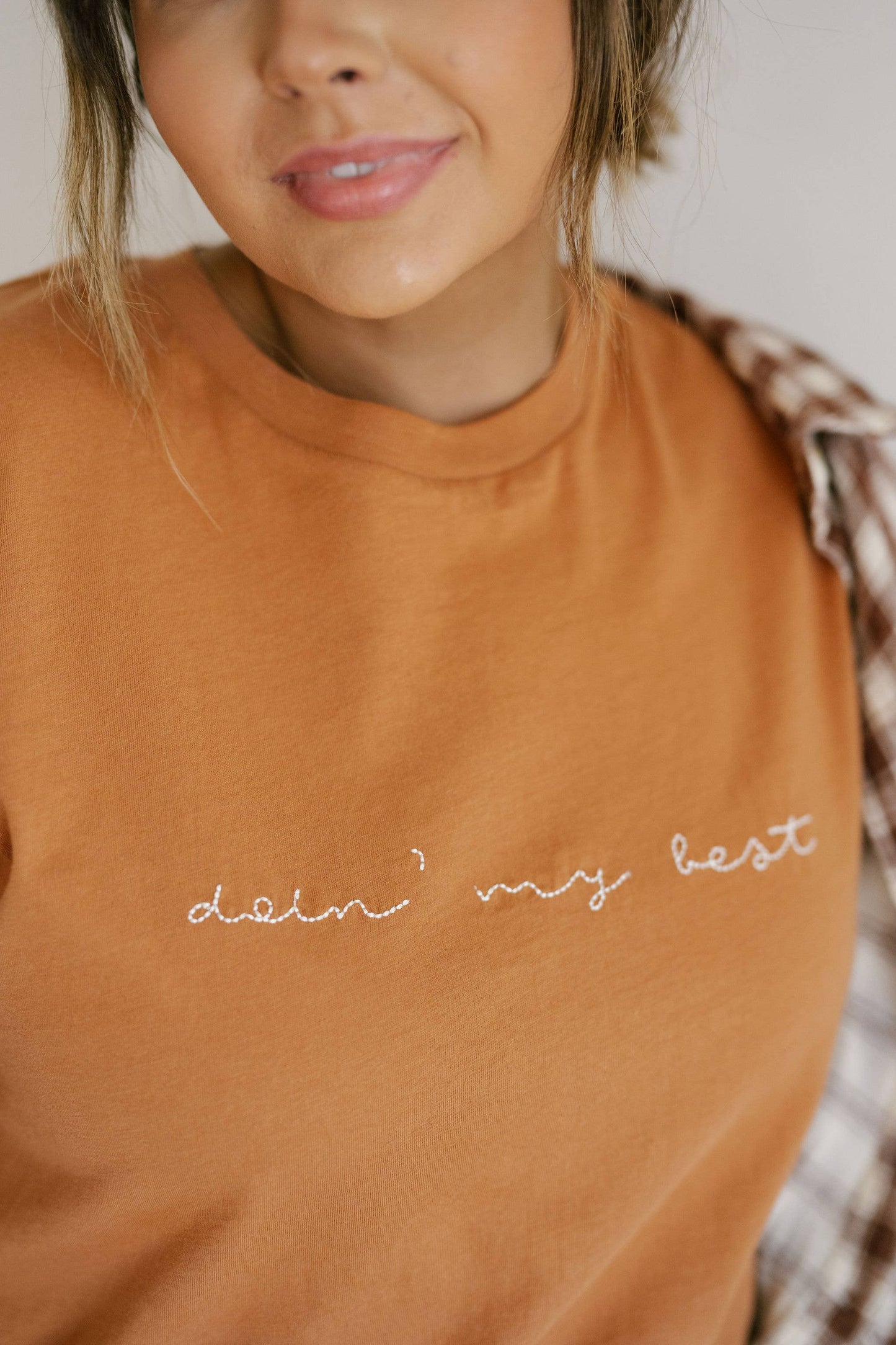 Doin' My Best, organic, embroidered, mom tee, women t-shirt